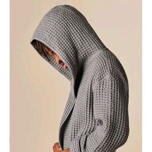 Onsen Towel Bath Robe Unisex Large Supima Cotton Waffle Denim Blue Huckberry